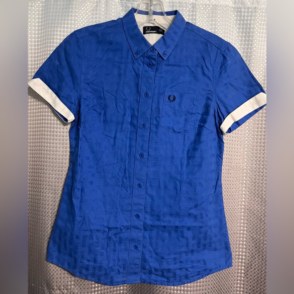 Fred Perry Button Down Blue Shirt Women’s  US 4 / UK 8